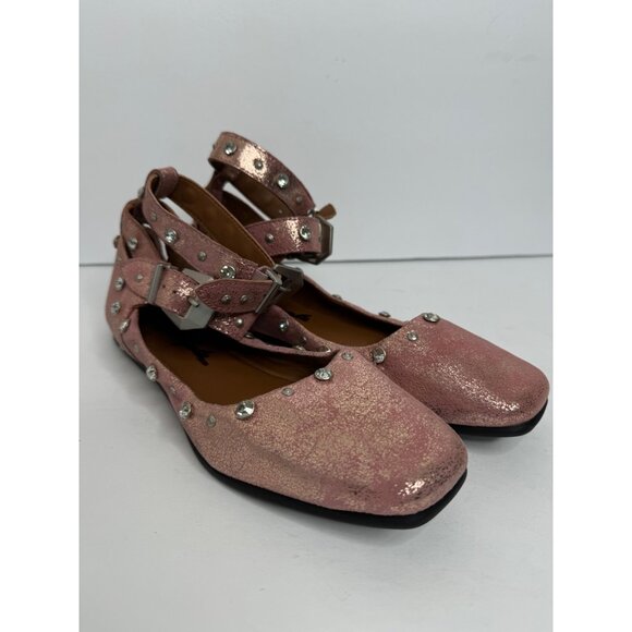 Free People Mystic Diamante Flats Pink Size 7 NEW - Picture 2 of 10